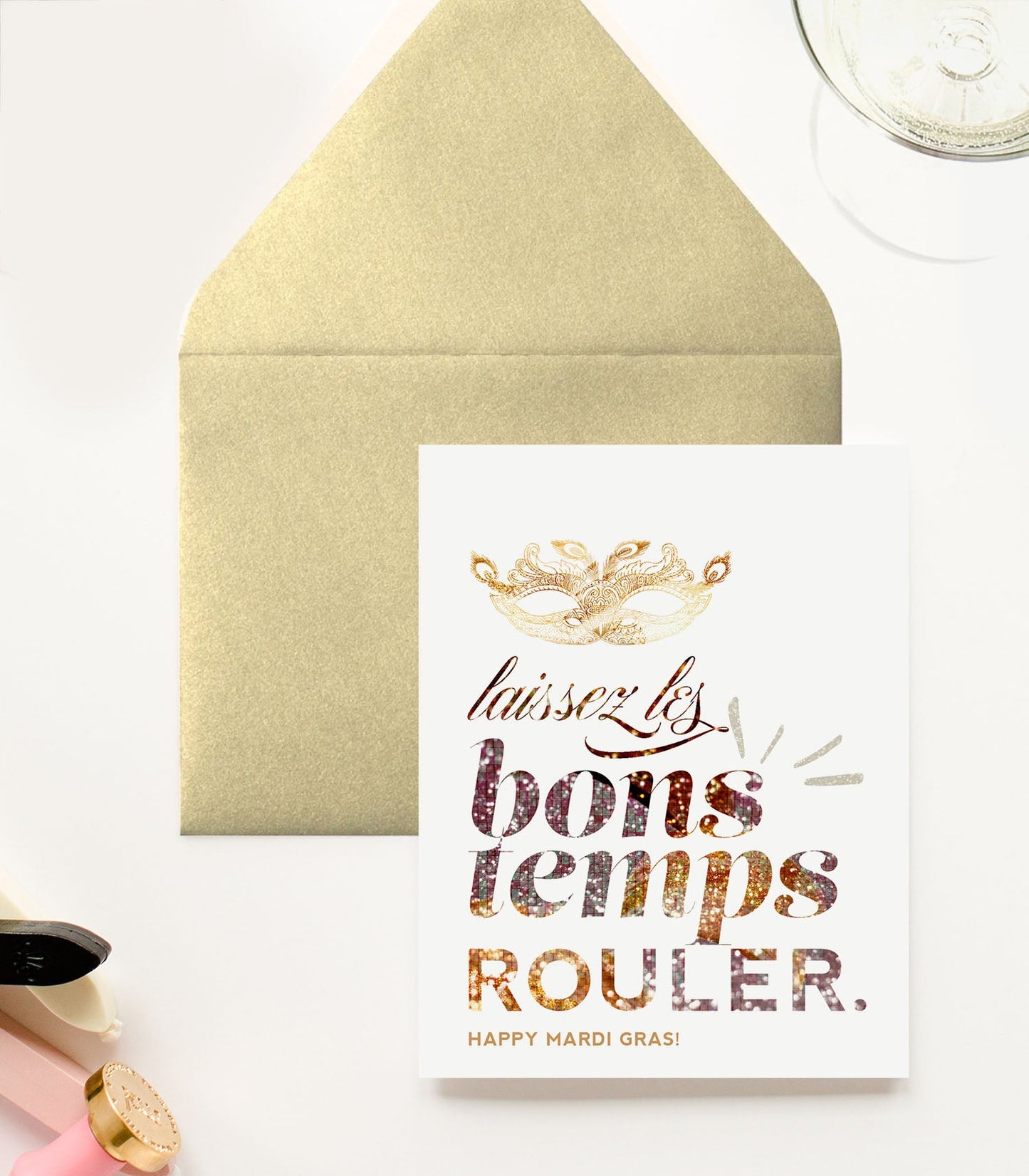 Laissez les Bons Temps Rouler  - Mardi Gras Greeting Card