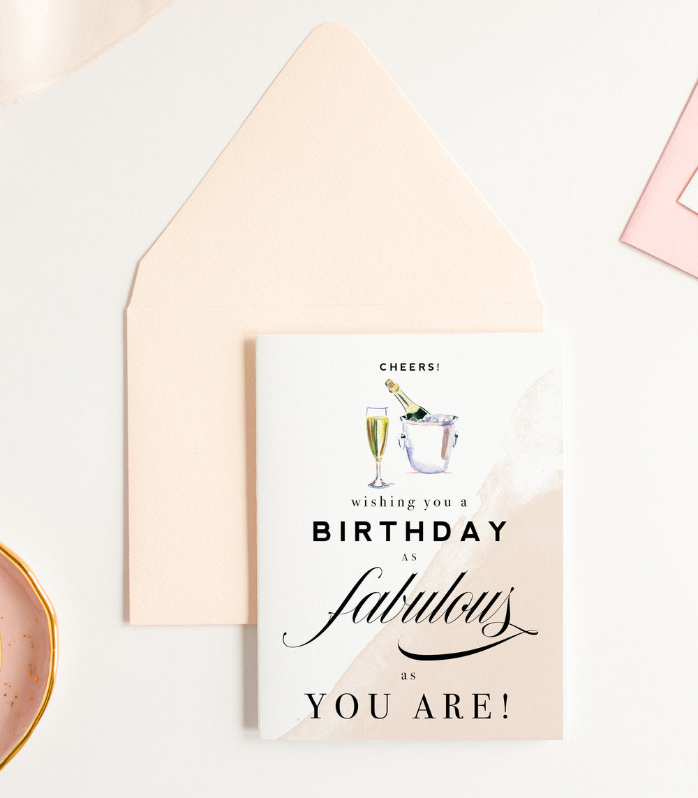 Champagne Cheers! Fabulous Birthday Greeting Card