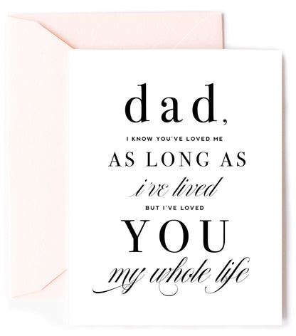 Loved you My Whole Life, Father's Day Greeting Card