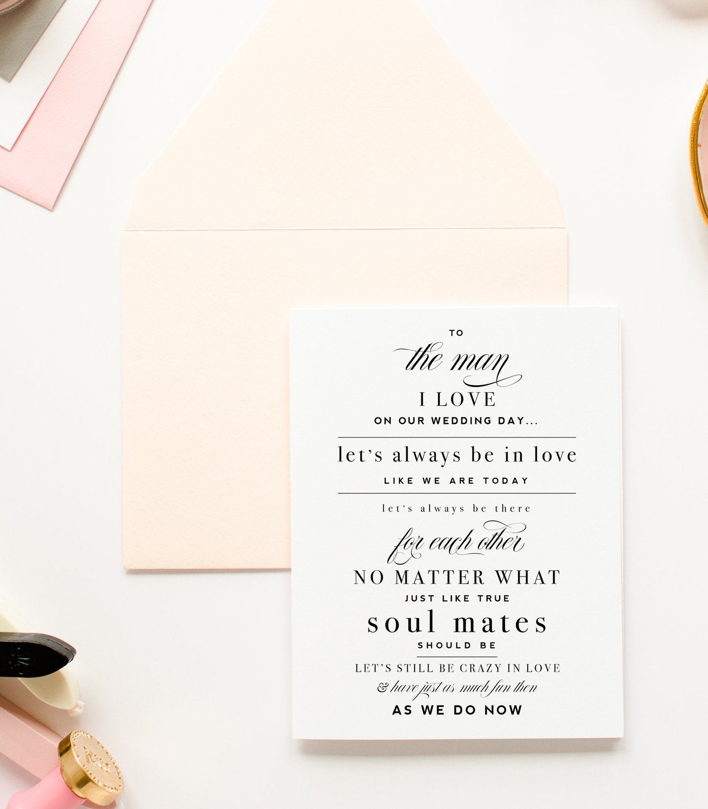 To The Man I Love On Our Wedding Day, Wedding Day Love Card