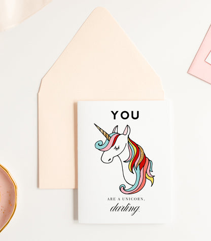 You Are A Unicorn Darling, Friendship Greeting Card