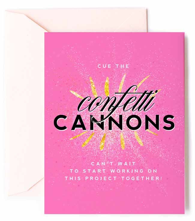 Confetti Cannons, New Customer Celebration Greeting Card