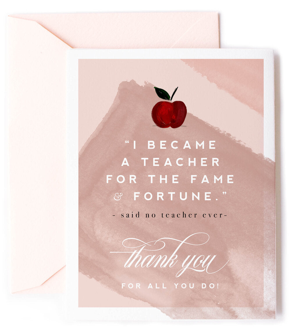 Teacher Appreciation, Thank You Greeting Card