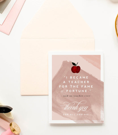 Teacher Appreciation, Thank You Greeting Card