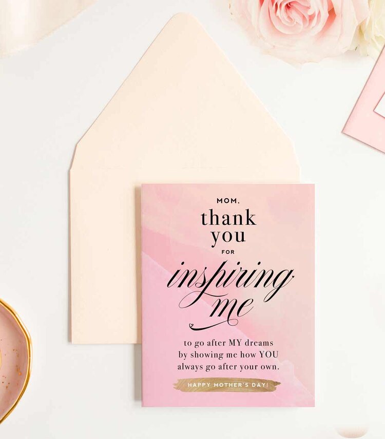 Thank You for Always Inspiring Me - Mother's Day Card