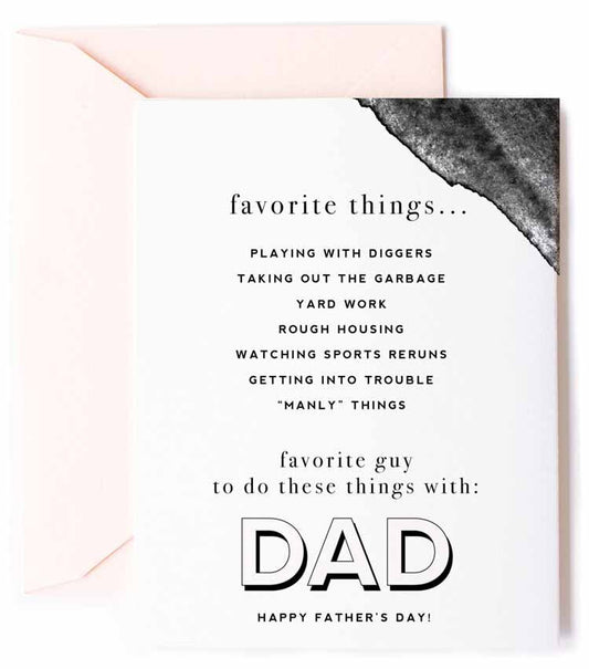 Favorite Things for Boy Dad - Father's Day Card