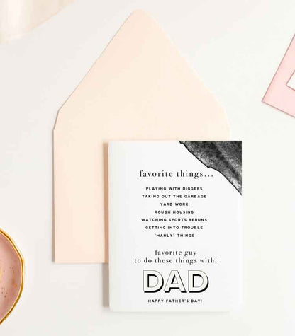 Favorite Things for Boy Dad - Father's Day Card