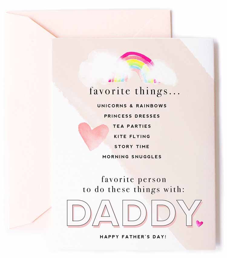 Favorite Things for Girl Dad, Father's Day Card