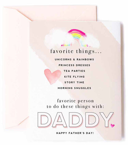 Favorite Things for Girl Dad, Father's Day Card