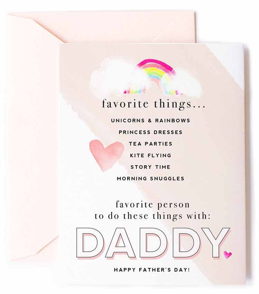 Favorite Things for Girl Dad, Father's Day Card