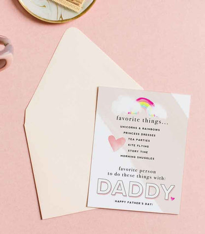 Favorite Things for Girl Dad, Father's Day Card