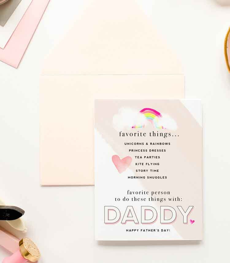 Favorite Things for Girl Dad, Father's Day Card