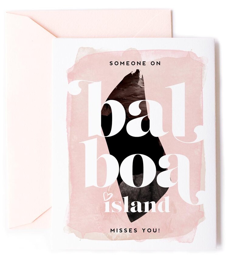 Balboa Island, California Misses You, Thinking of You Love Card