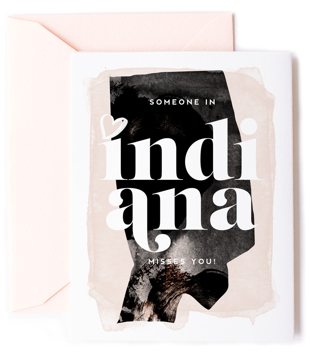 Indiana Misses You, Thinking of You Love Card