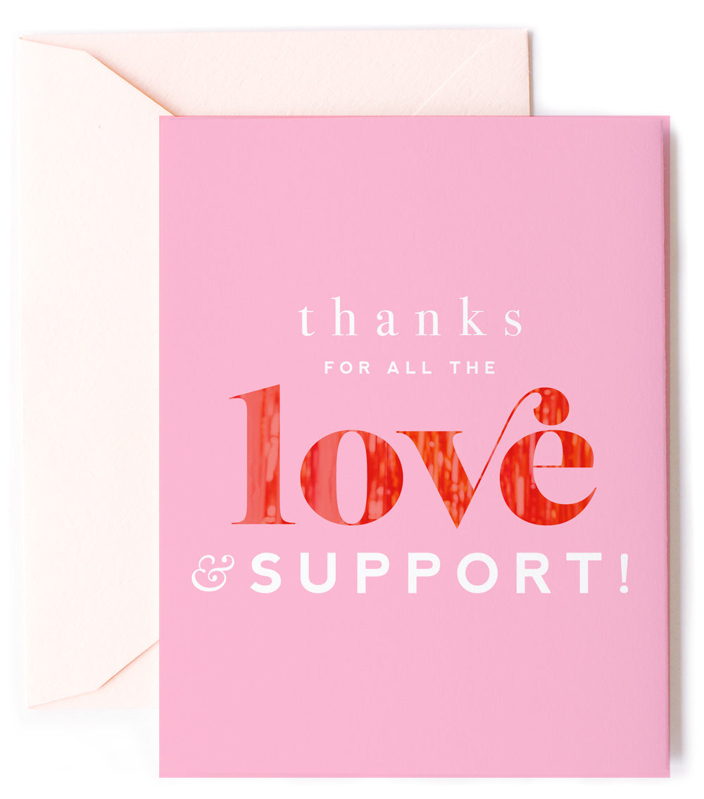 Thank You Love Support Appreciation Thank You Greeting Card