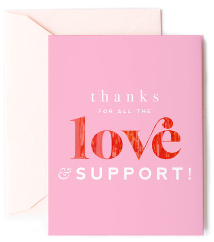 Thank You Love Support Appreciation Thank You Greeting Card