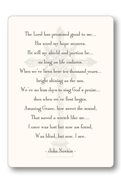 Amazing Grace Hymn Prayer Card