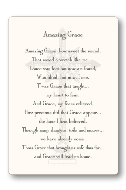 Amazing Grace Hymn Prayer Card