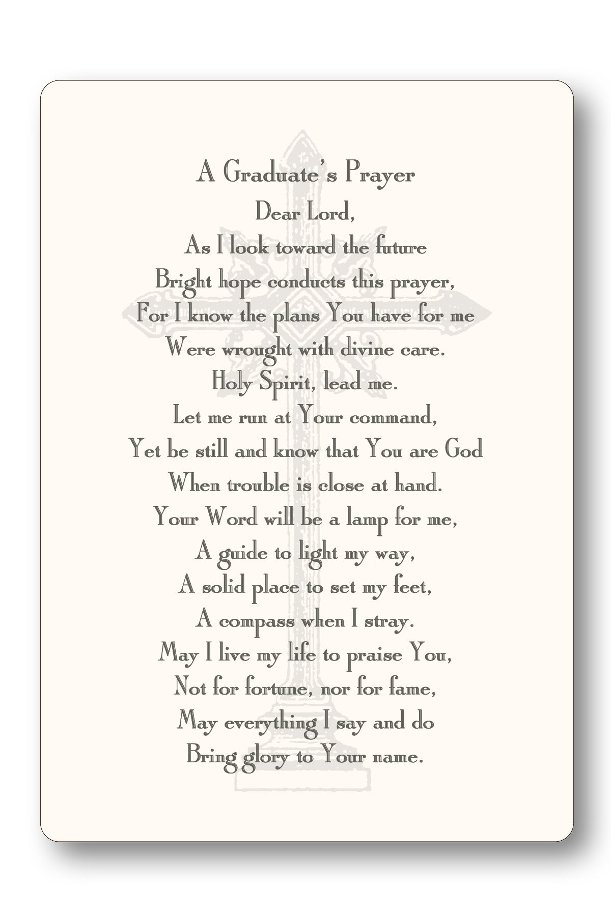 A Graduate's Prayer Card