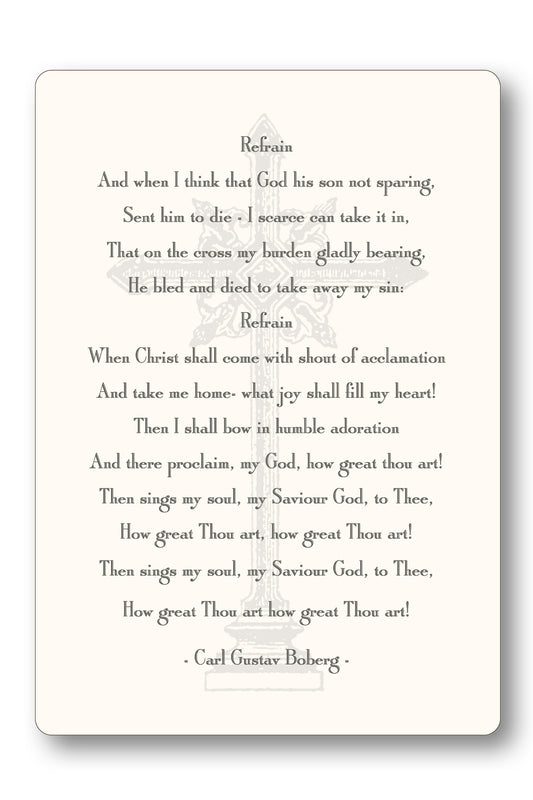 How Great Thou Art Hymn Prayer Card