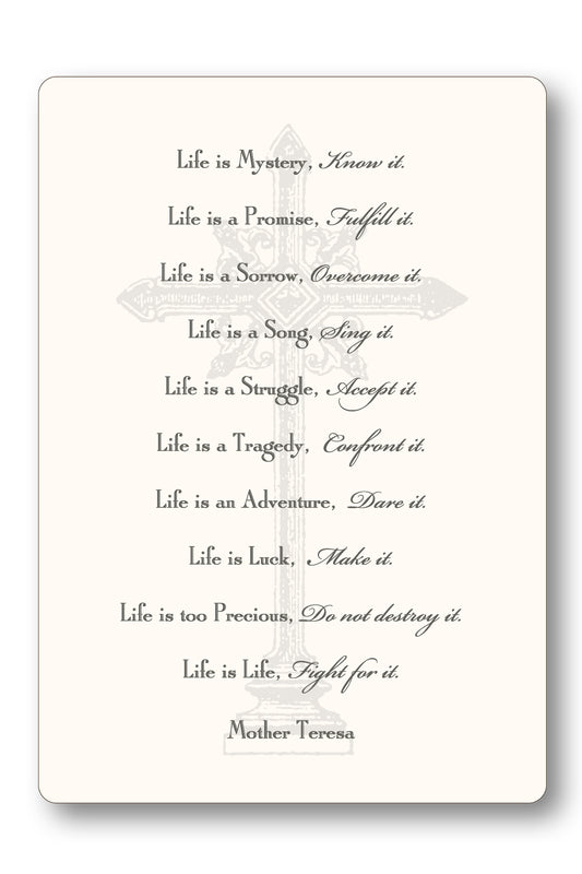 Life - Mother Teresa Prayer Card