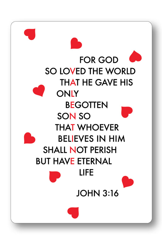 Valentine Love - John 3:16 Prayer Card