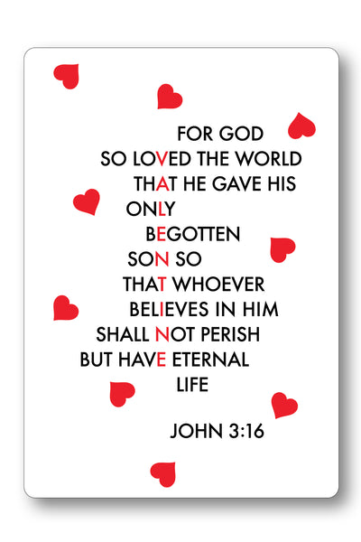 Valentine Love - John 3:16 Prayer Card Valentine Love - John 3:16 Prayer Card