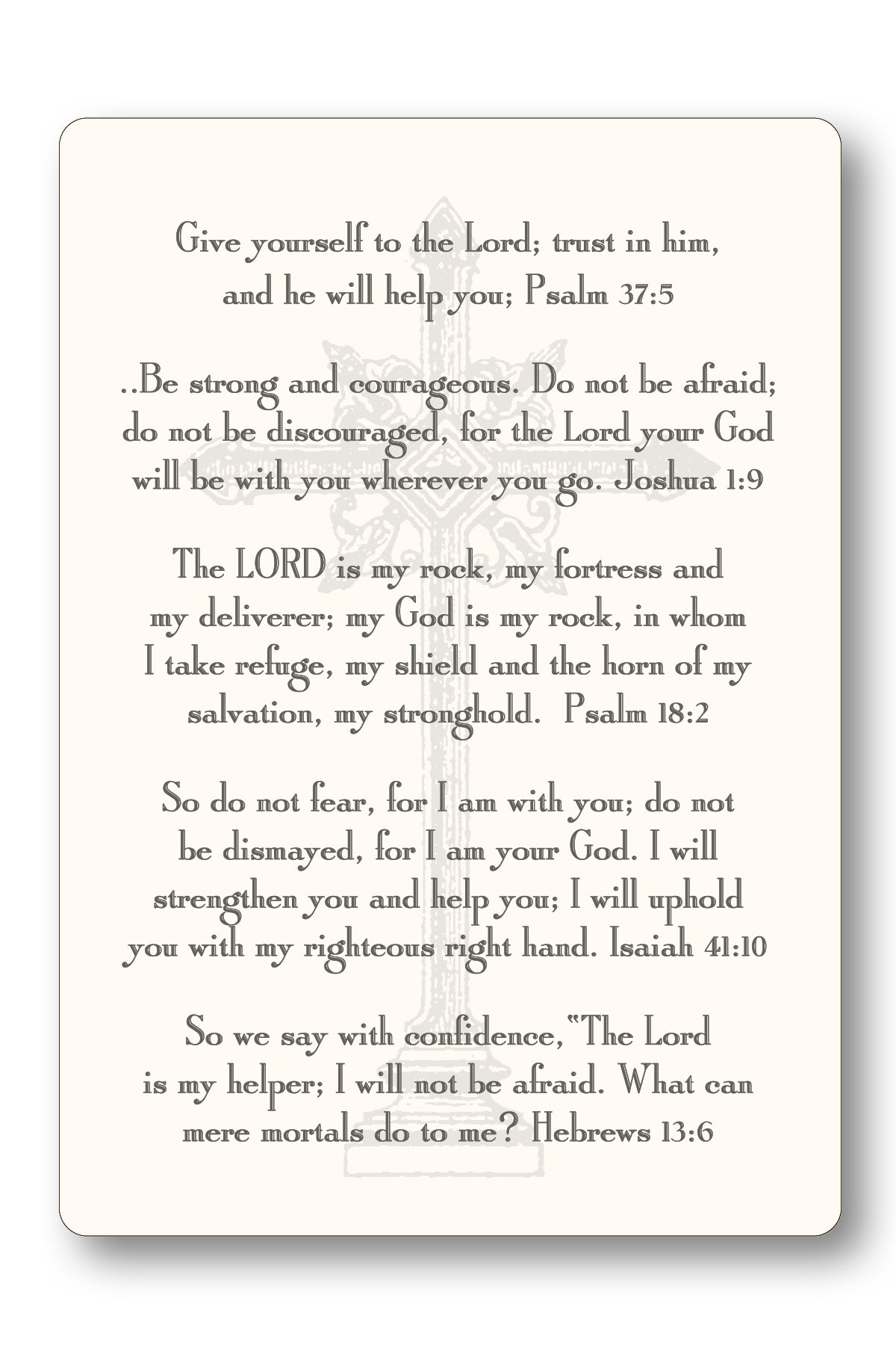 Verses for Fear Prayer Card