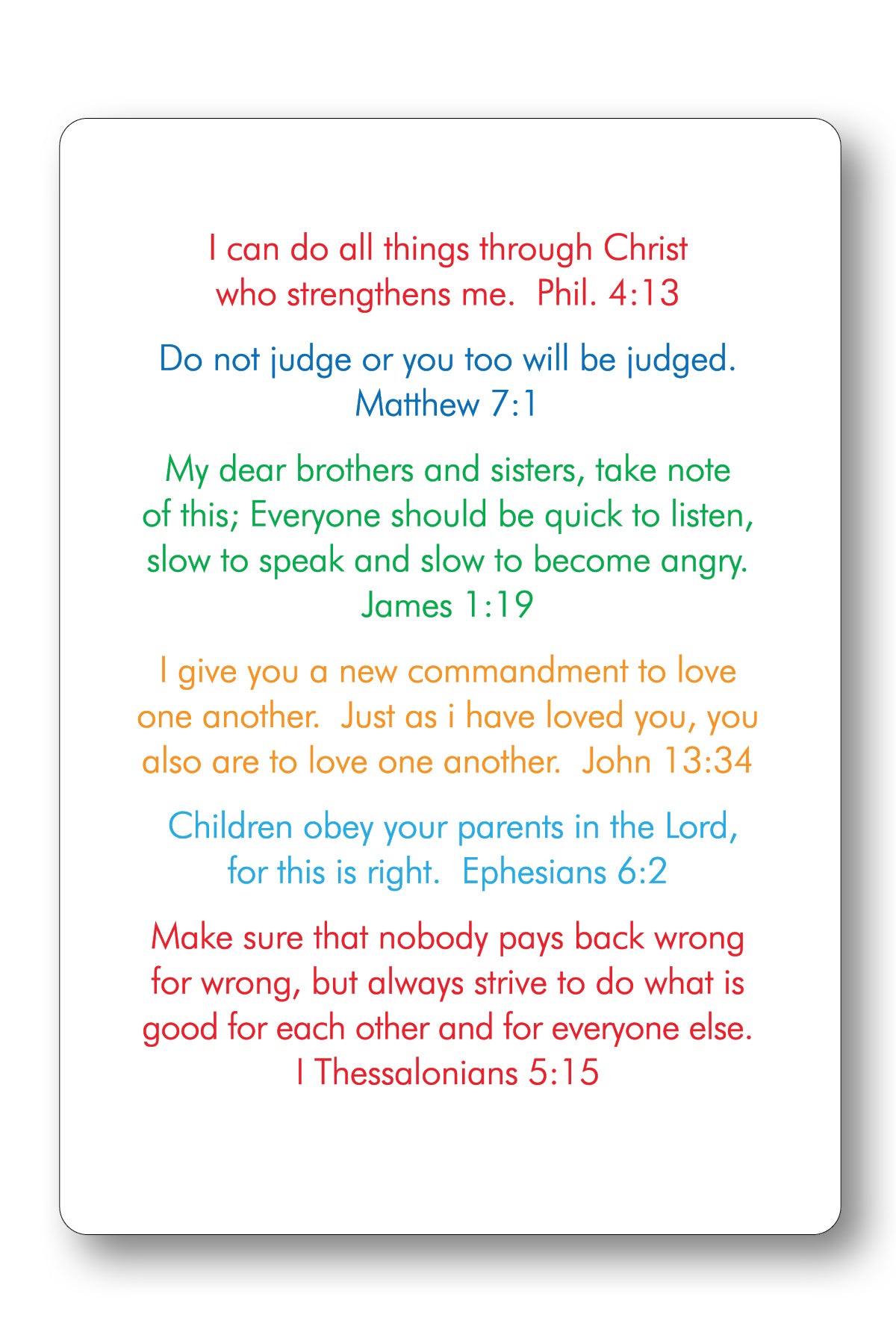 Verses for Youth Prayer Card