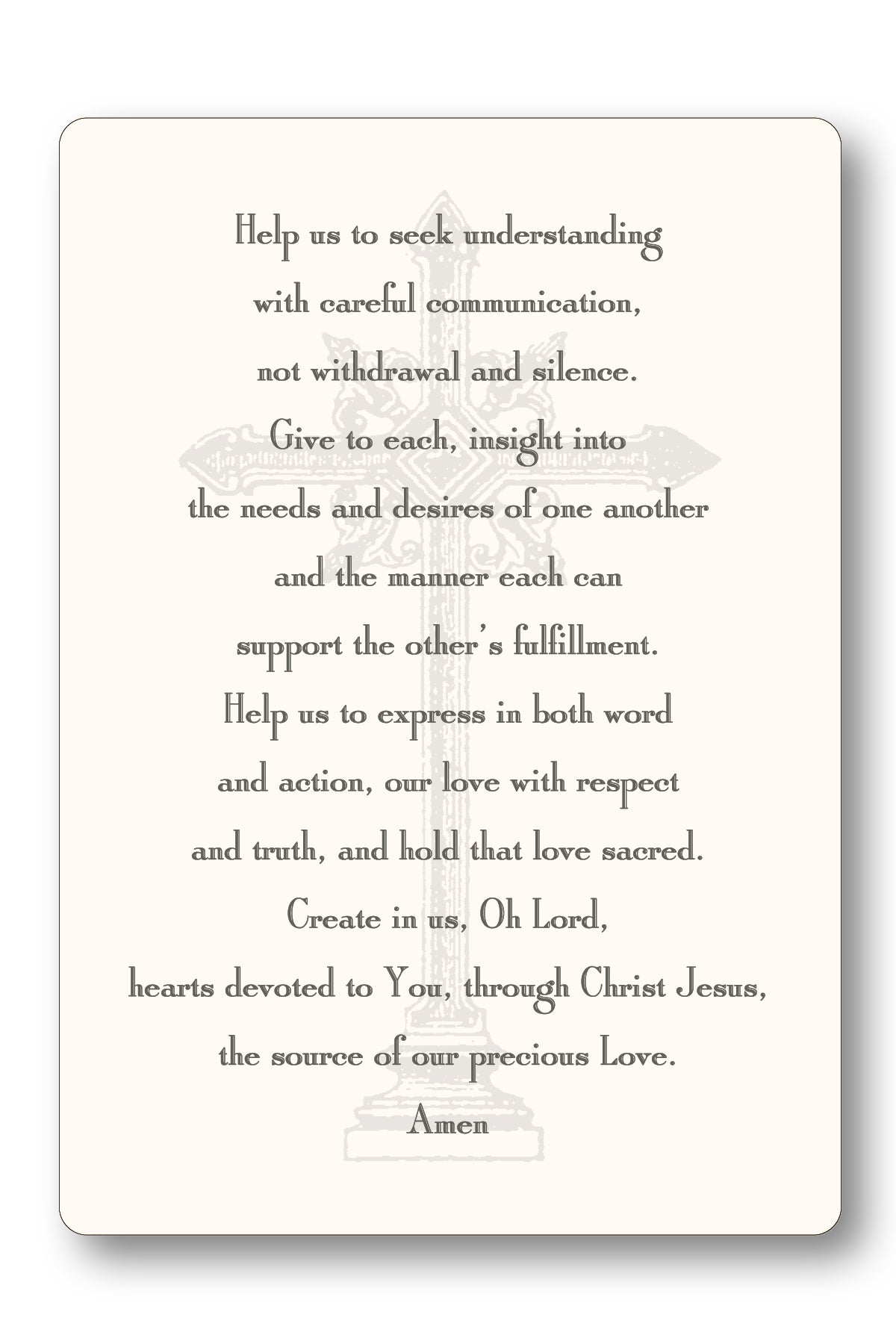 A Marriage Prayer Card