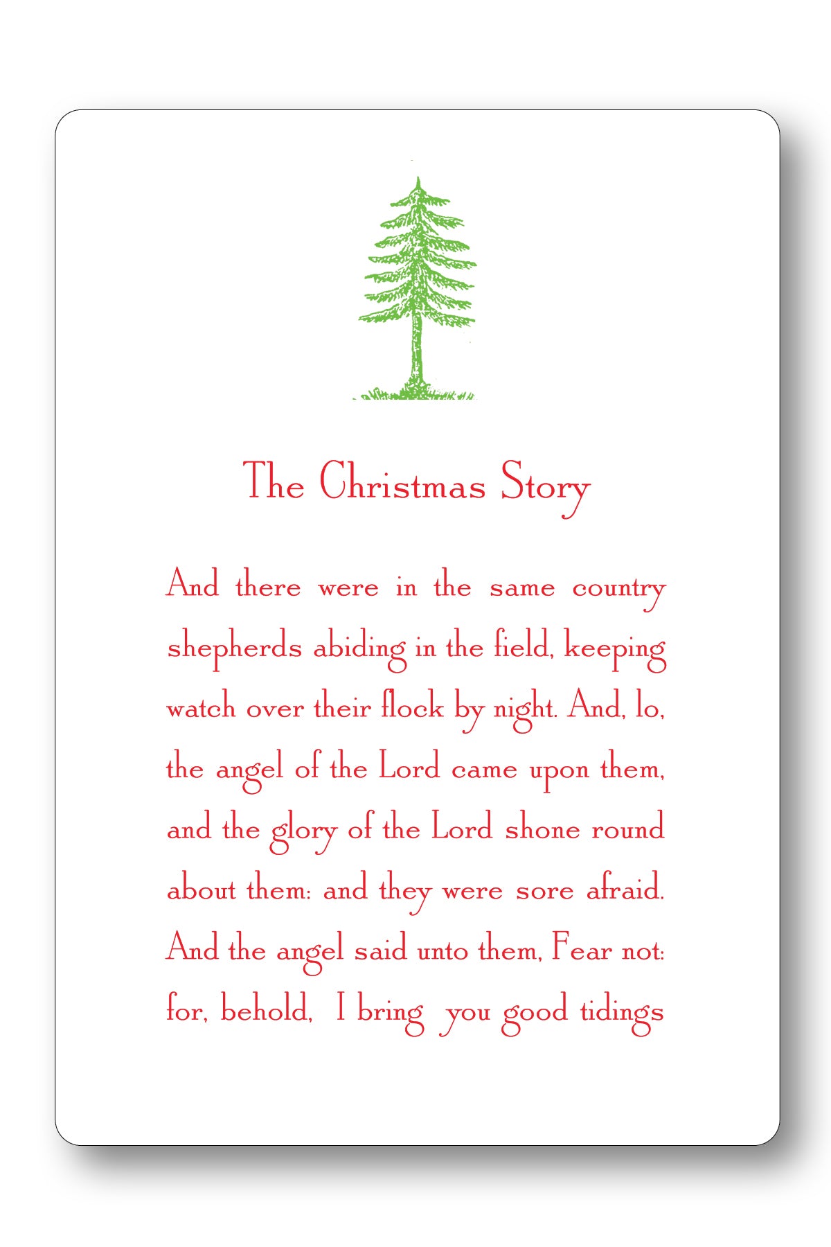 The Christmas Story Prayer Card