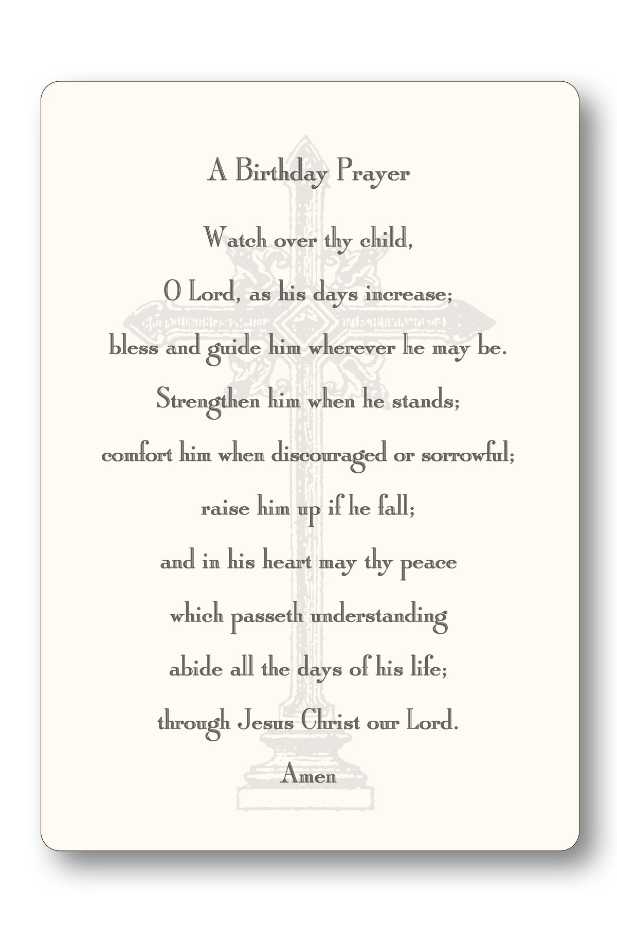 Birthday Prayer Card