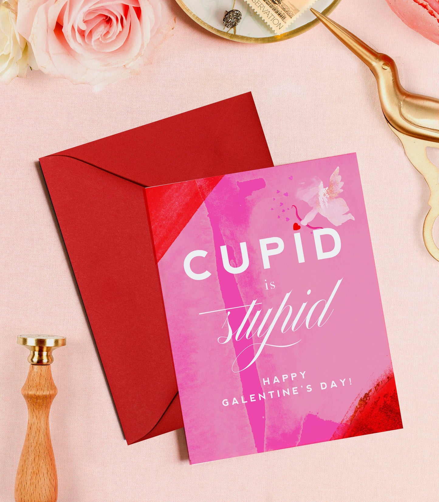 Cupid is Stupid - Funny Valentine's Day & Galentine's Day Card