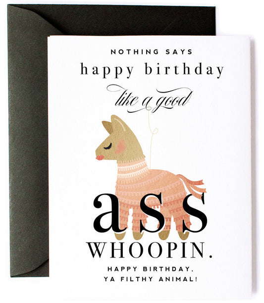 Ass Whoopin Piñata, Funny Birthday Greeting Card