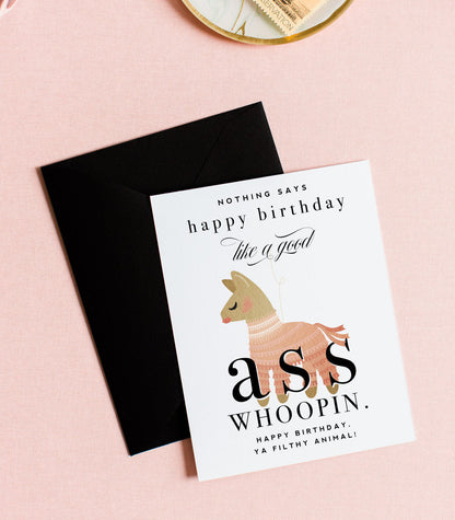 Ass Whoopin Piñata, Funny Birthday Greeting Card