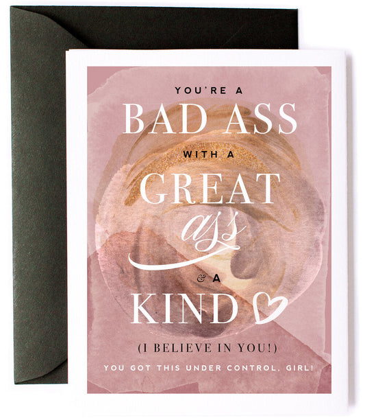 Bad Ass Kind Heart, Friendship & Encouragement Greeting Card