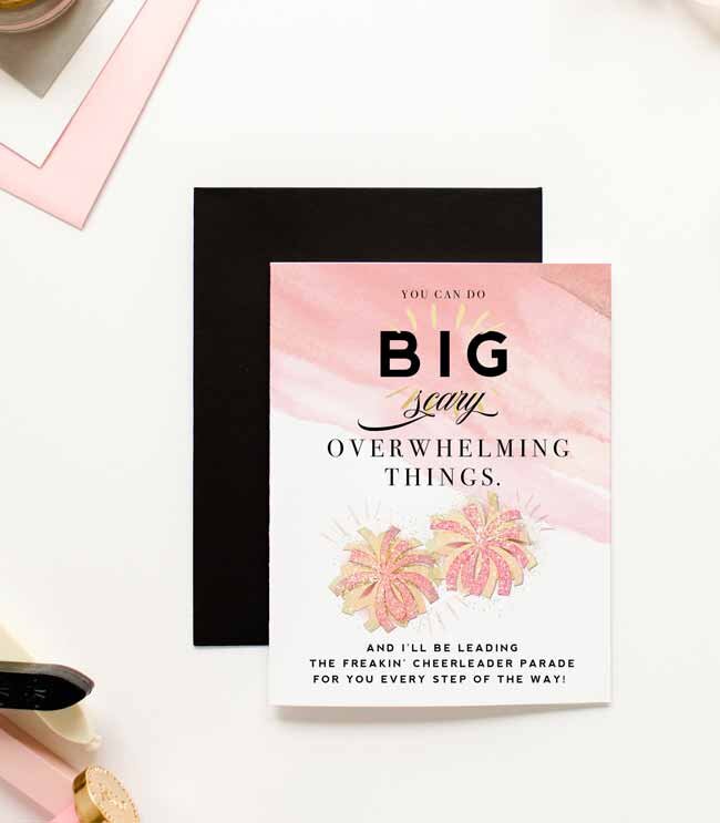 Big Scary Things Cheerleader, Entrepreneur Encouragement & Celebration Card