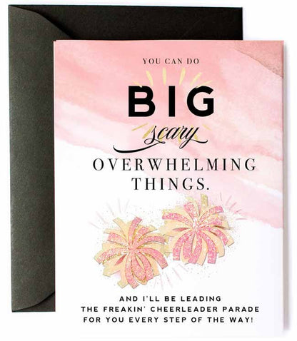 Big Scary Things Cheerleader, Entrepreneur Encouragement & Celebration Card