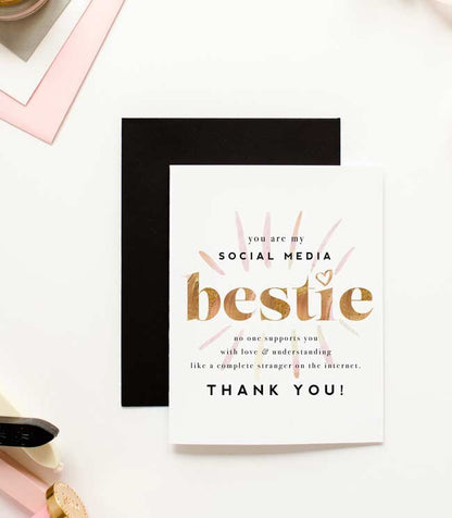 Social Media Bestie, Encouragement Greeting Card