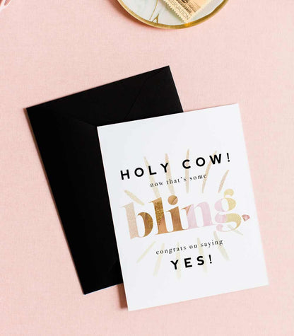 Holy Cow That's Some Bling,  Funny Wedding Engagement Celebration Card