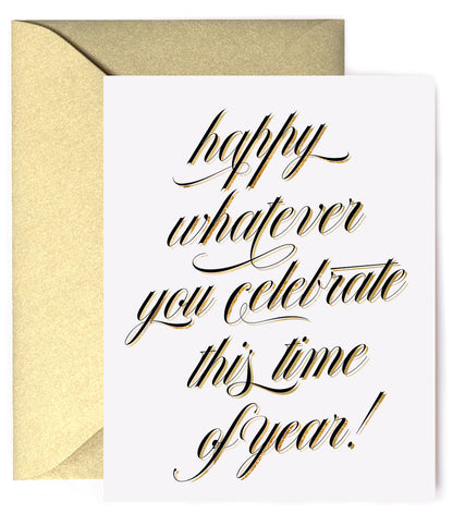 Whatever Holiday Neutral Funny Winter Holiday Greeting Card