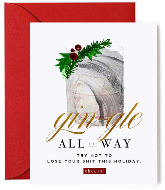 Gin-gle All the Way, Funny Christmas Holiday Card