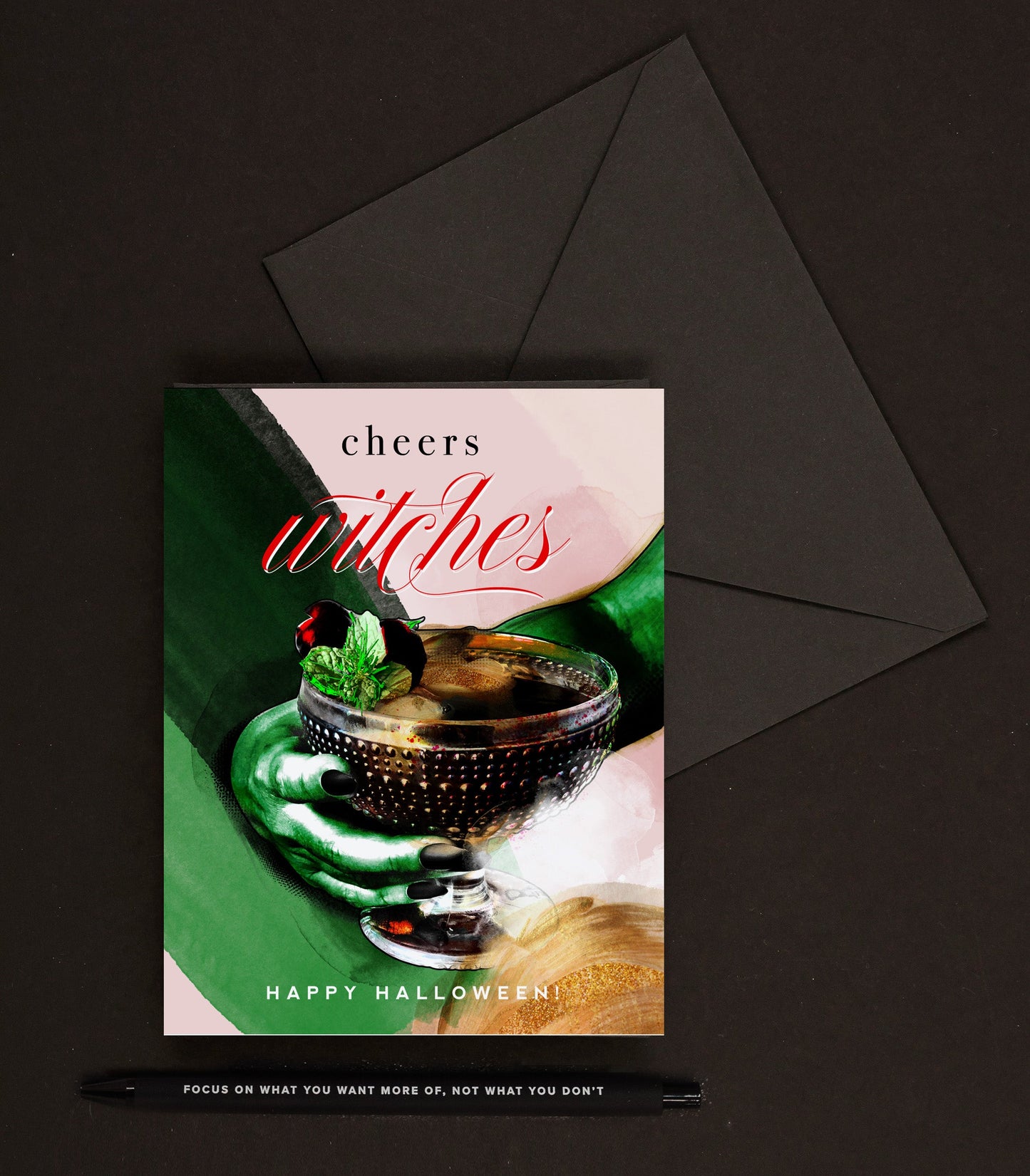 Cheers Witches, Funny Cocktail Halloween Greeting Card