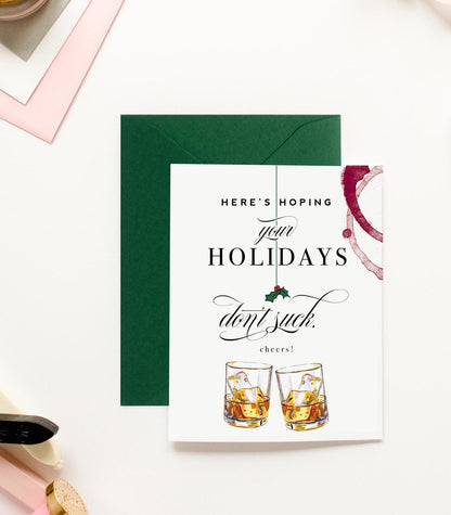 Hope Your Holidays Don't Suck, Funny Christmas Holiday Card