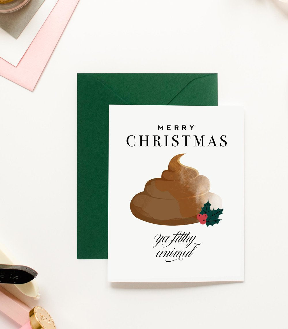 Ya Filthy Animal, Funny Christmas Holiday Card