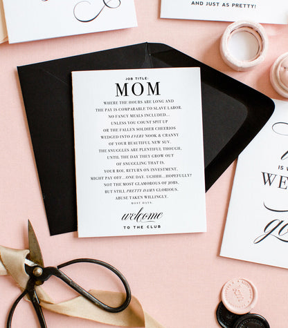 Mom Club, Funny New Mom Card