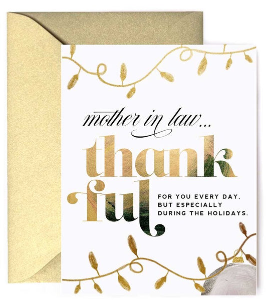 Mother In Law Thankful for You, Christmas Holiday Card