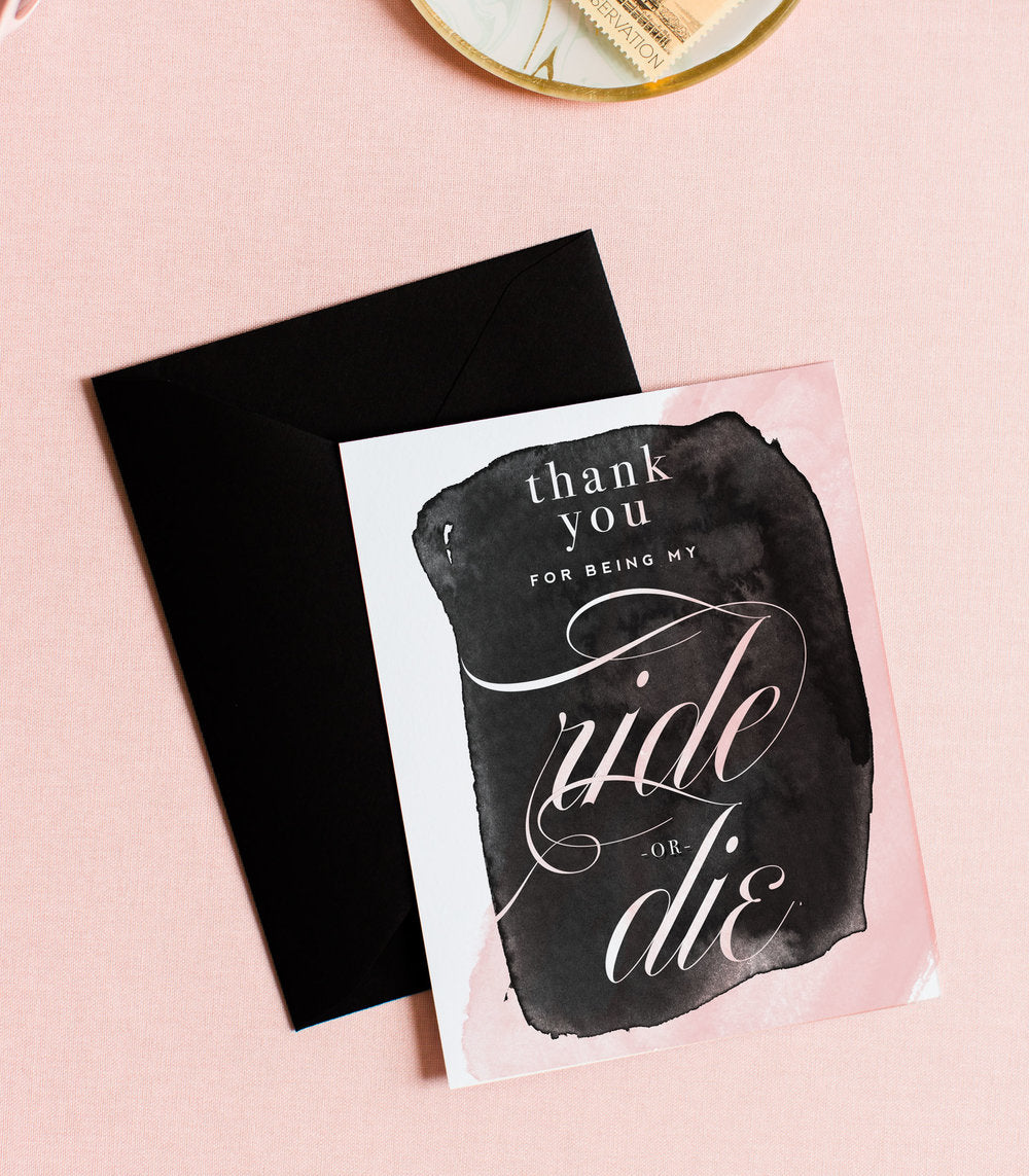 Ride or Die, Funny Friendship & Thank You Card