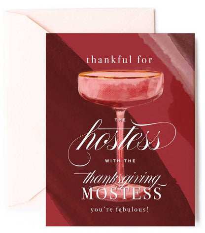 Thanksgiving Hostess with the Mostess, Thank You Holiday Greeting Card