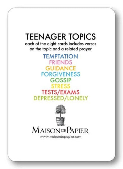 Teenager Topics Prayer Card